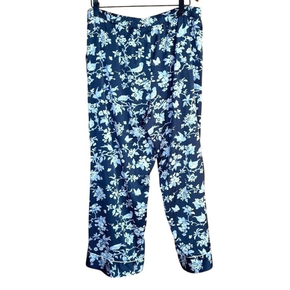 Abercrombie & Fitch Pajama Pants Blue White Flora XL Cozy Lightweight Cabin